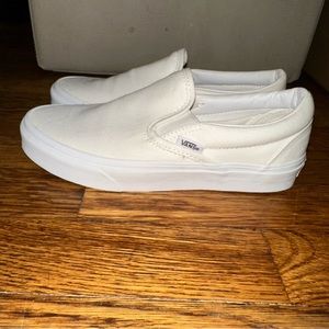 Vans White Slip-On Sneakers